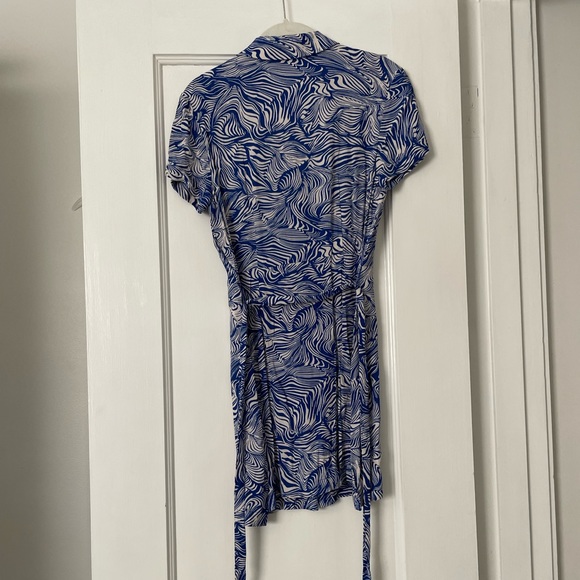 Aritzia Wilfred Blue Pattern Mini Shirt Dress - Picture 6 of 7